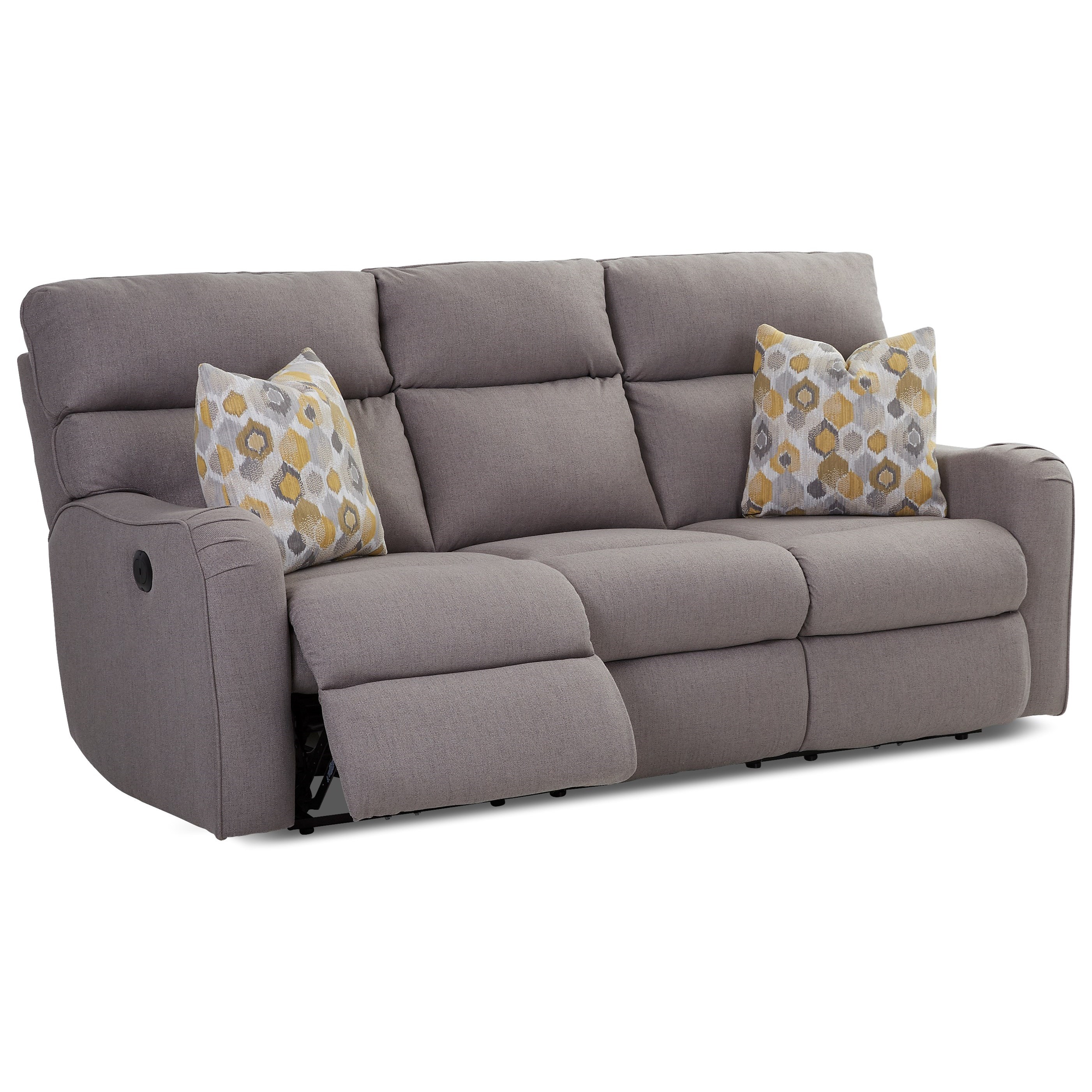 Klaussner Axis 25803 Power Reclining Sofa with Throw Pillows Value